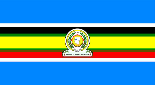 East African Community Blue Background With A Thin Yellow Stripe