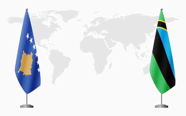 Kosovo Flag And Tanzania Flags