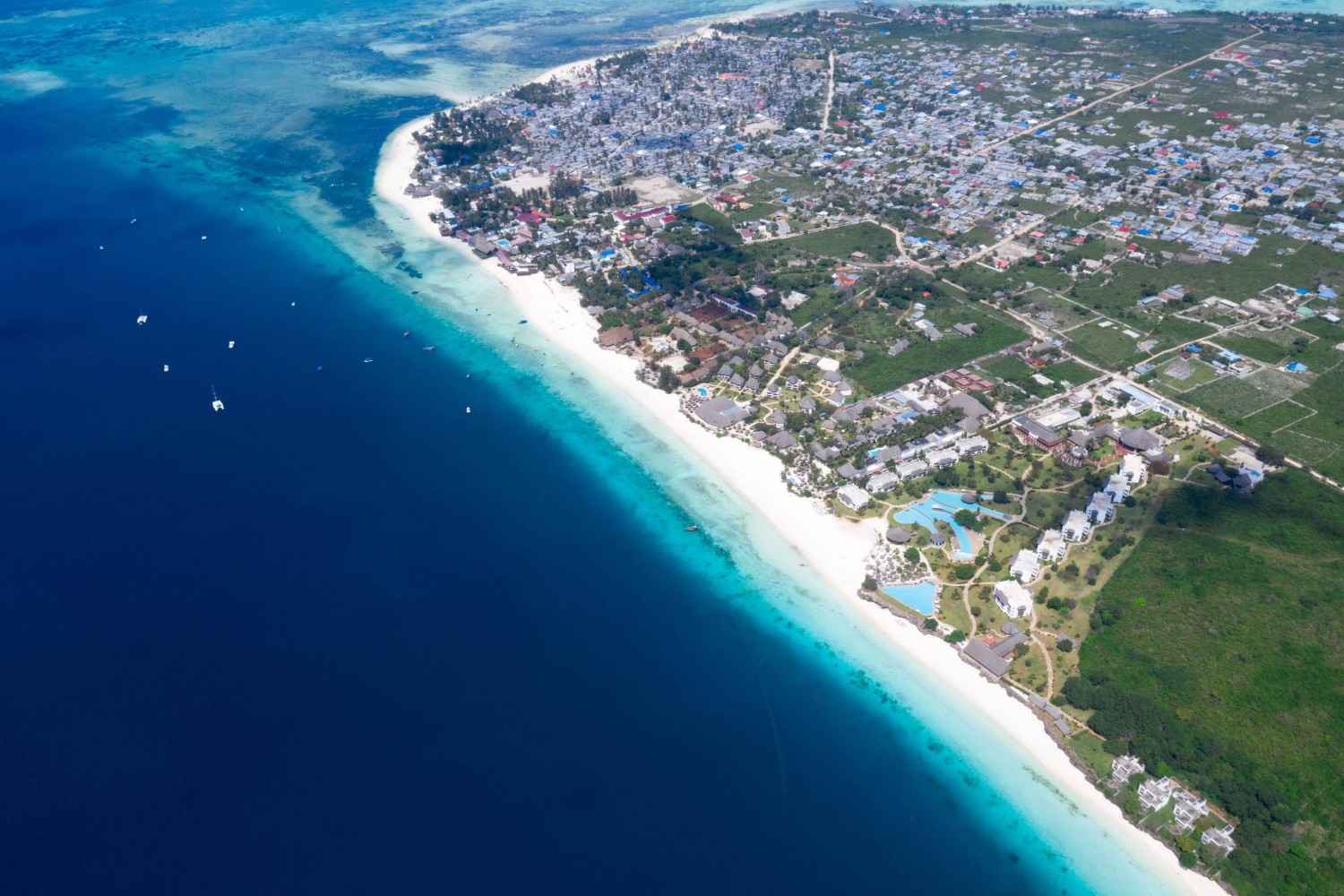 A Stunning Aerial View Of The Zanzibar Island In Tanzania