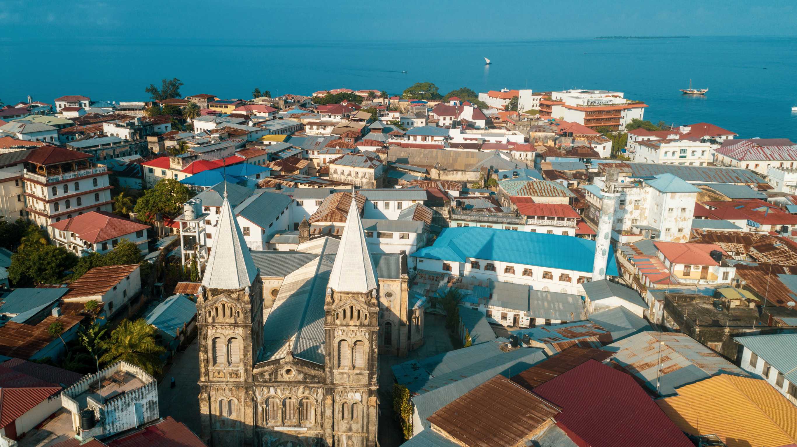 Aerial View Of Stone Town In Zanzibar