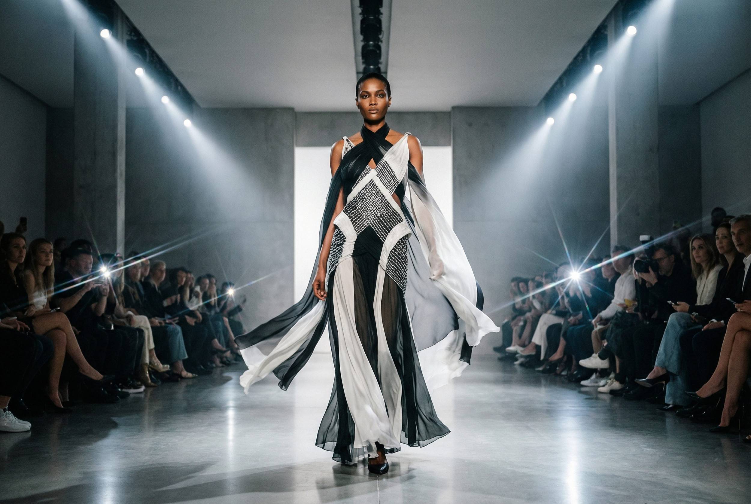 African Model Walking