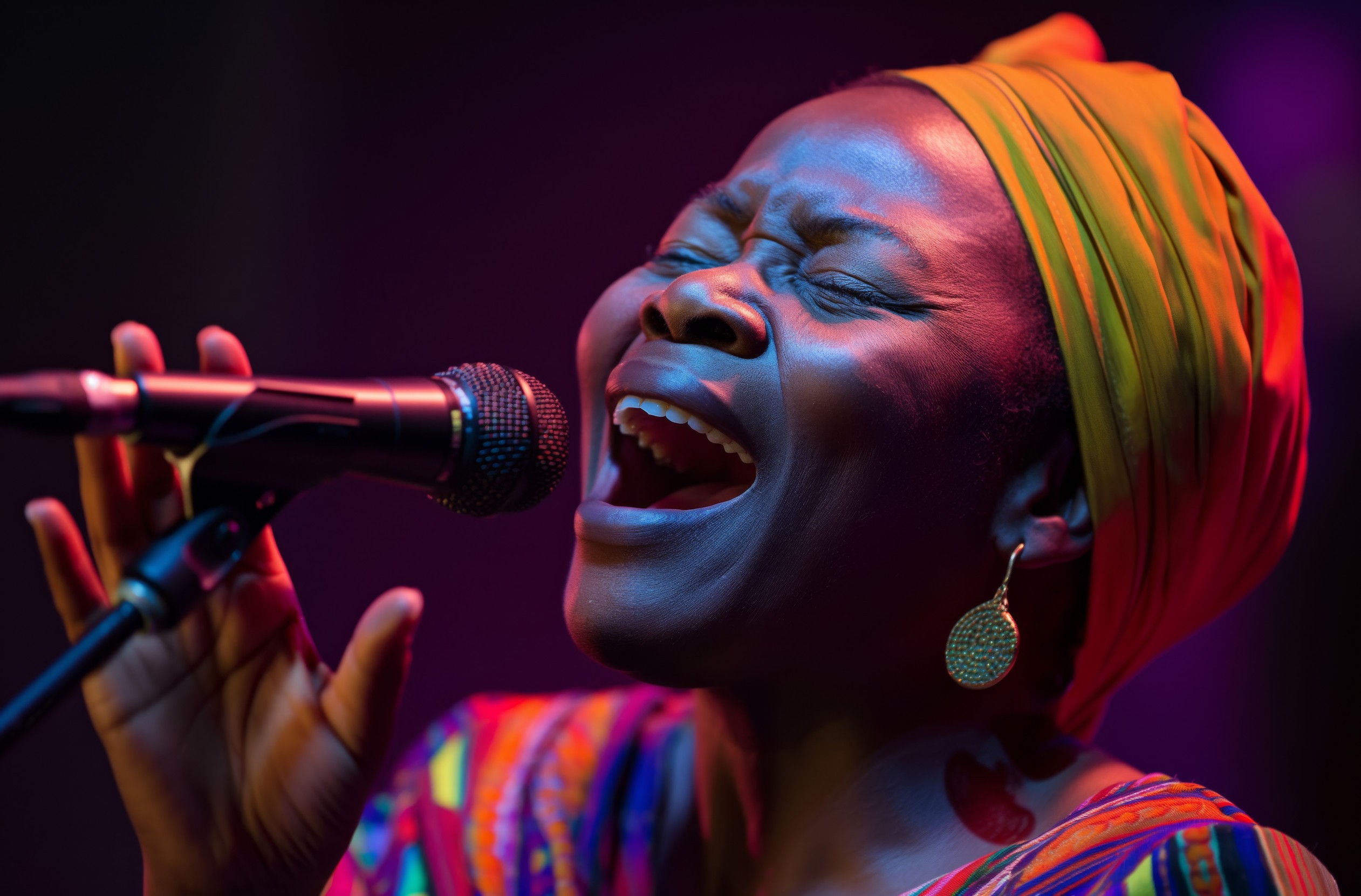 African Singer Performing Live