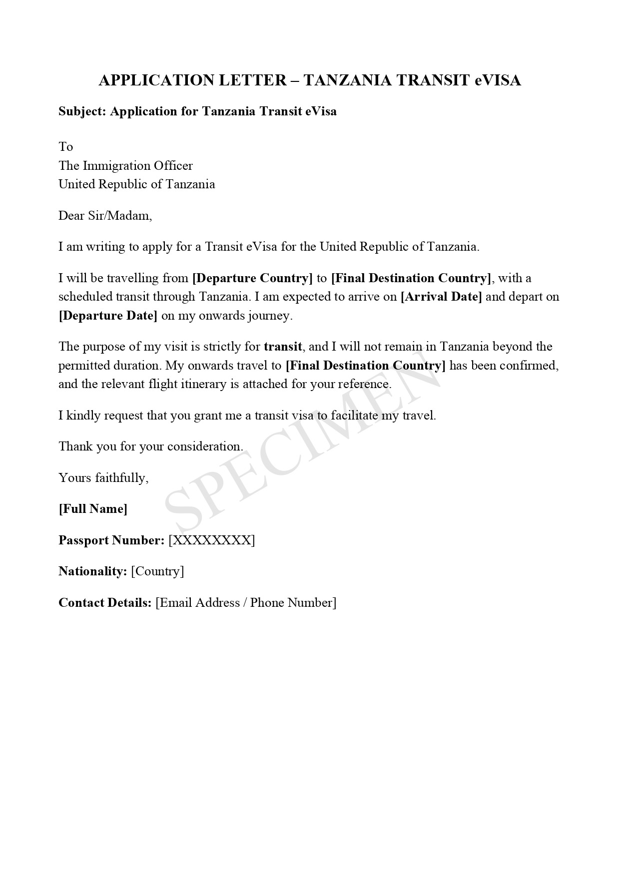 Application Letter Sample