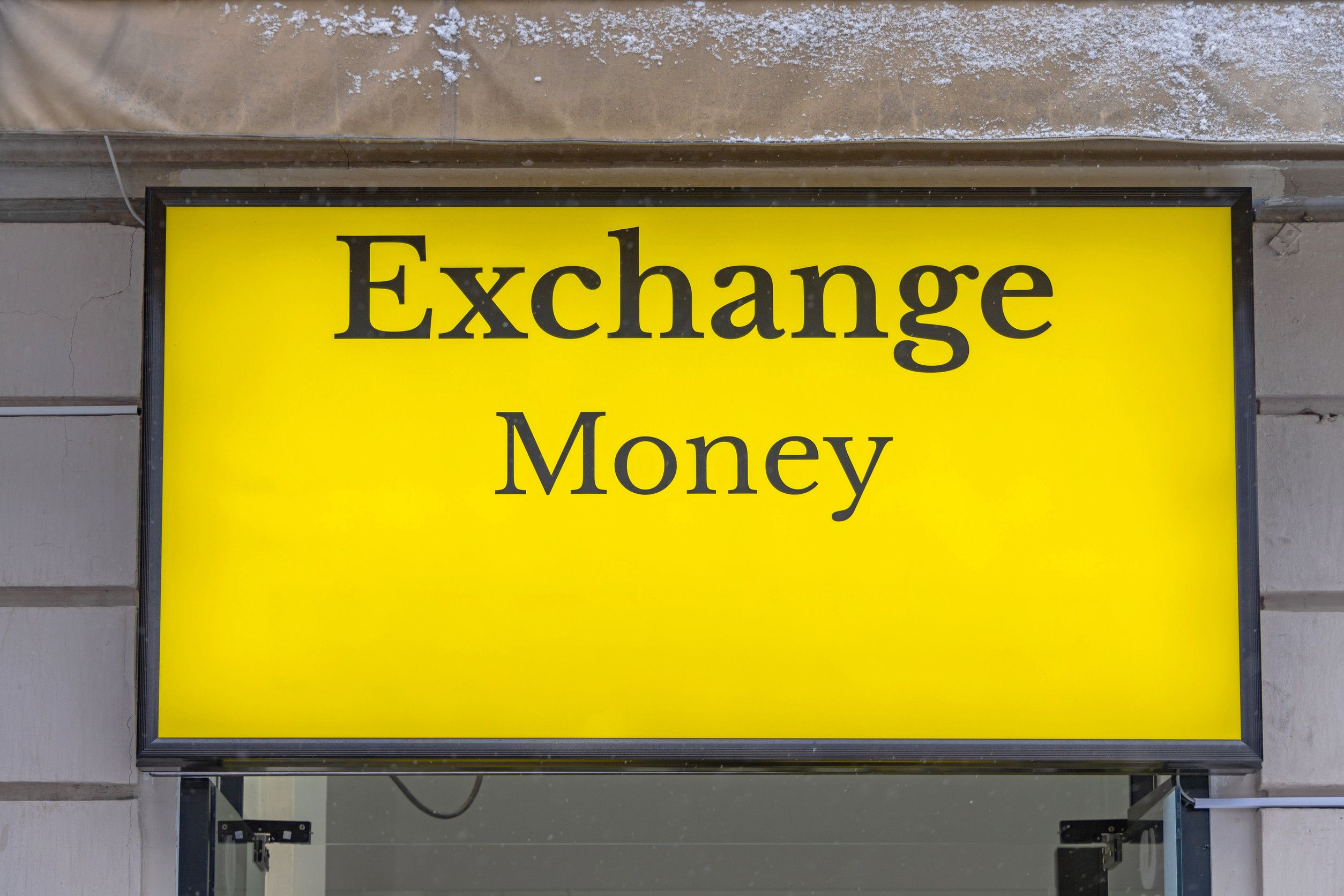 Board Showing Exchange Money