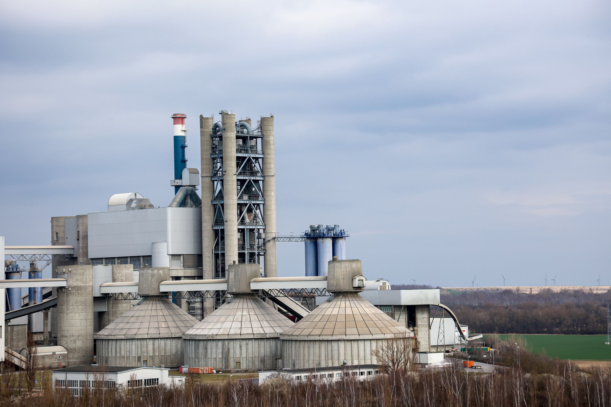Concrete Factory Under A Cloudy Day
