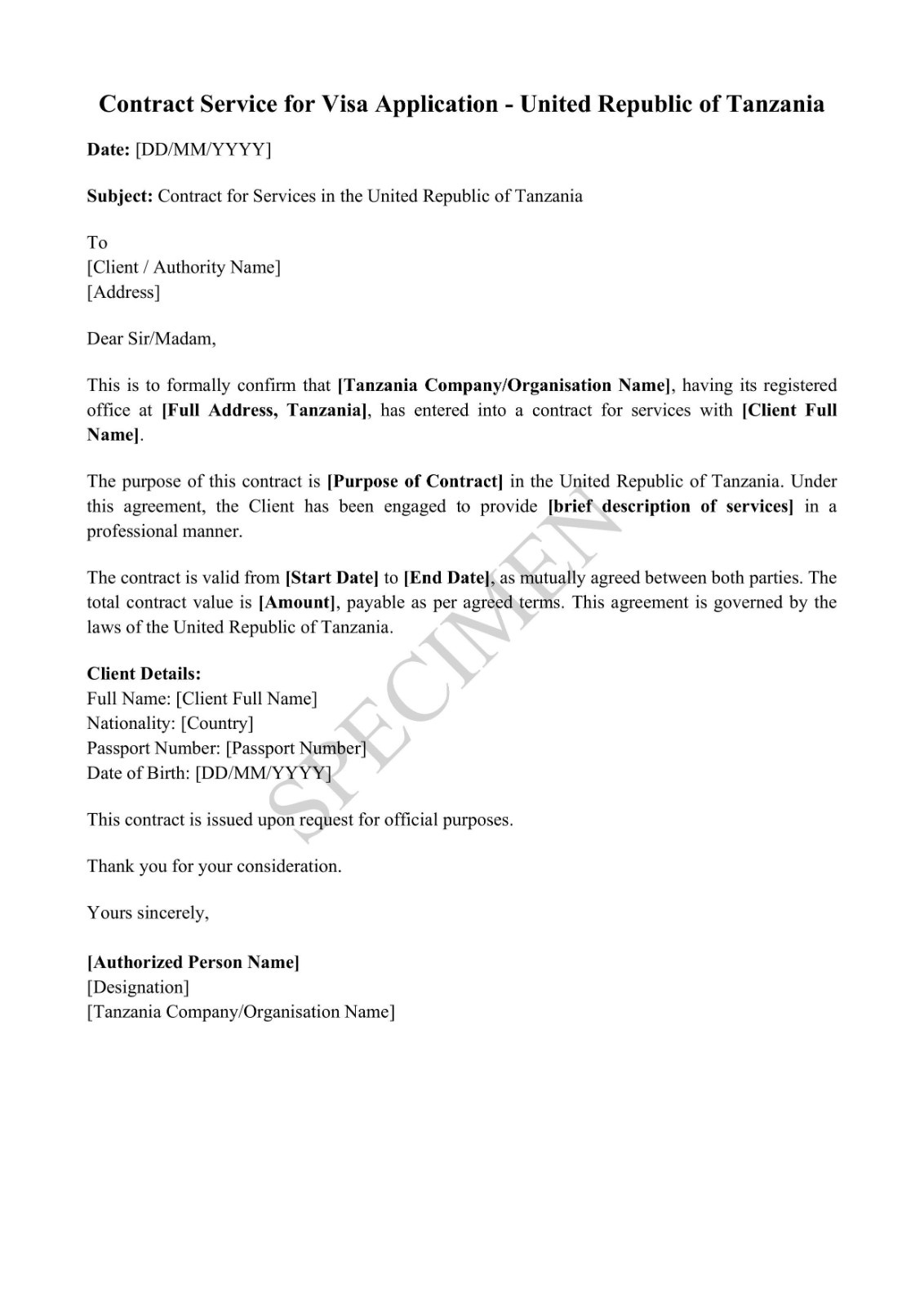 Contract Service Sample
