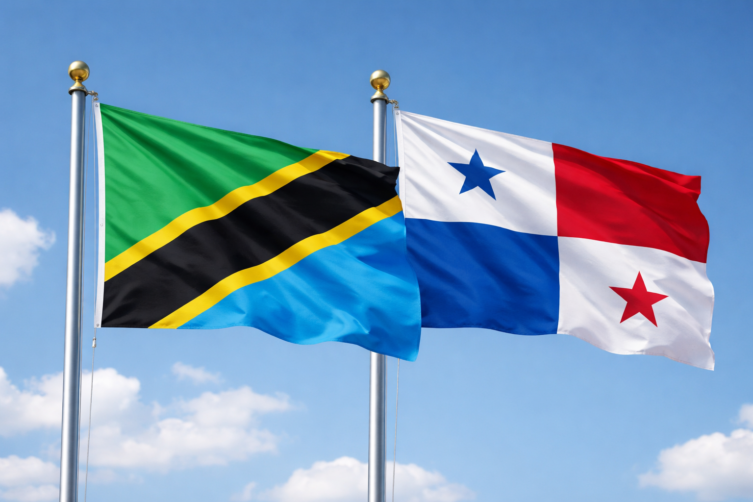 Flags Of Tanzania And Panama United