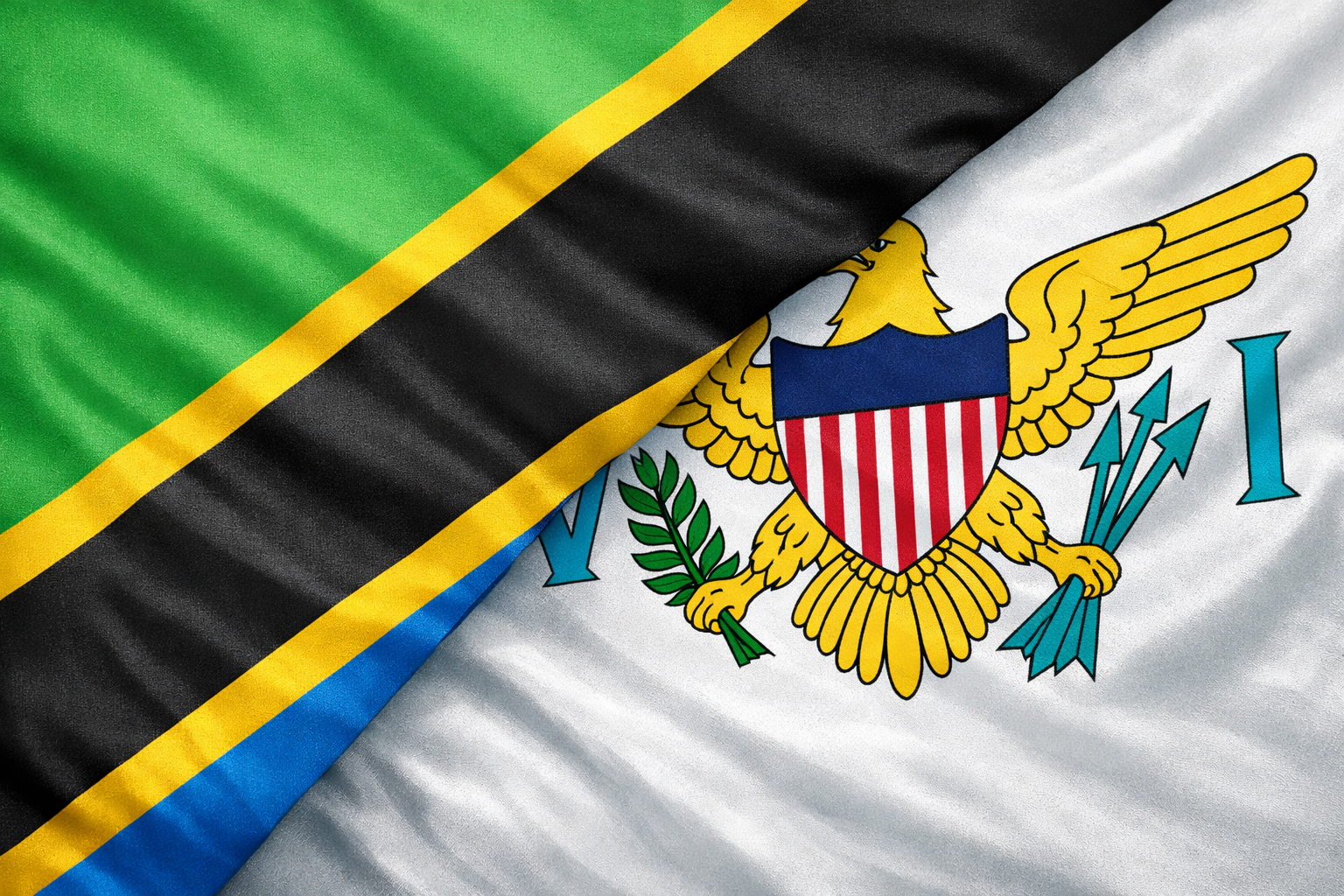 Flags Of Tanzania And Us Virgin Islands