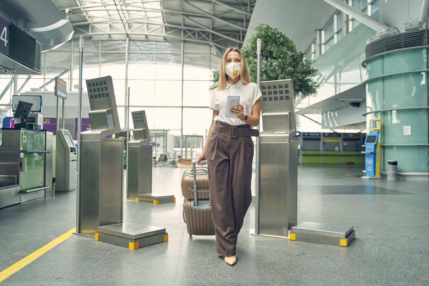 Girl entering airport