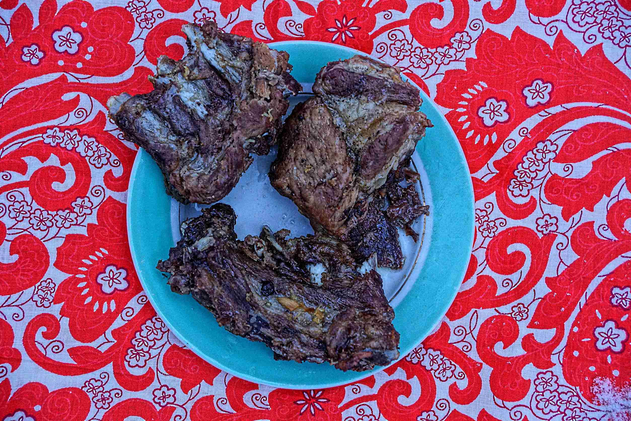 Grilled Meat Served On A Plate