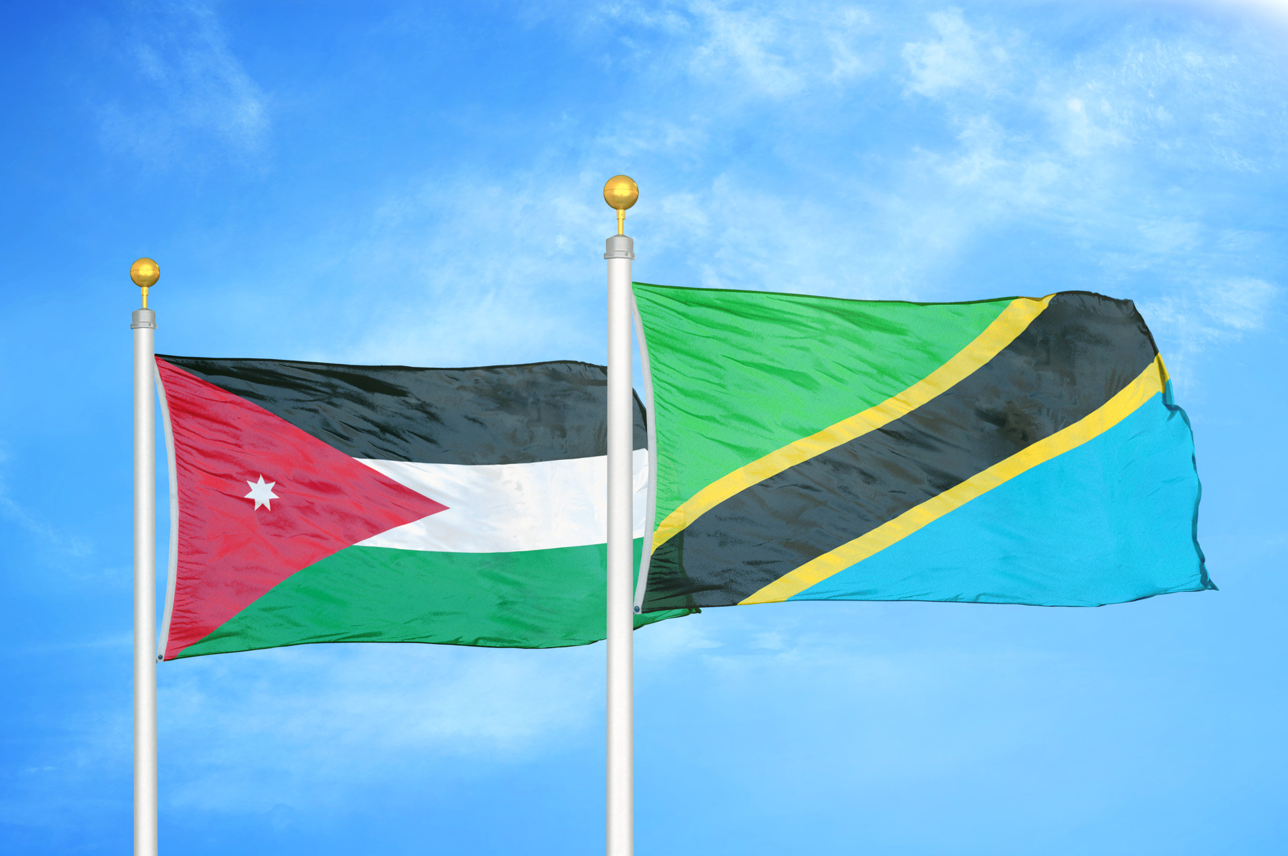 Jordan And Tanzania Flag