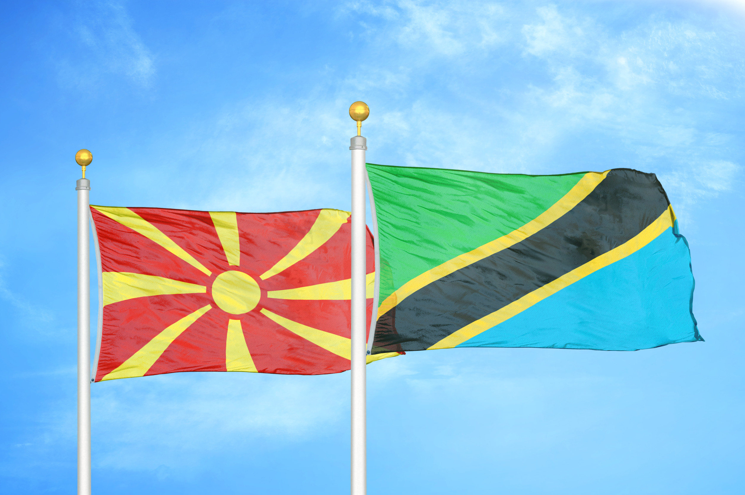 Macedonia And Tanzania Flag