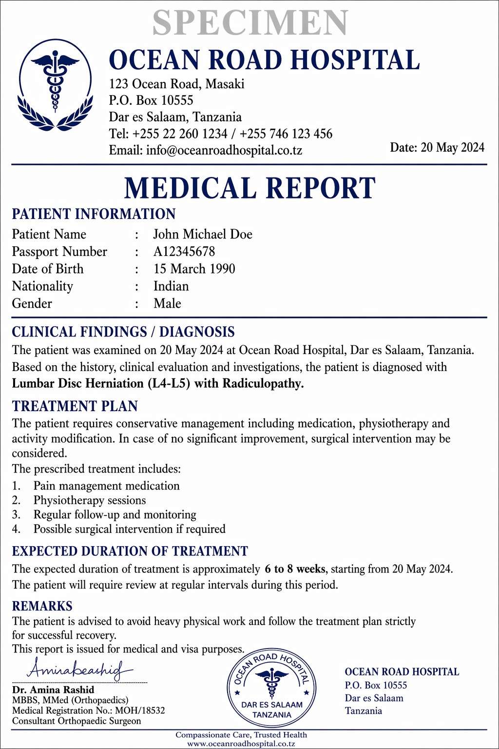 Medical Report Sample