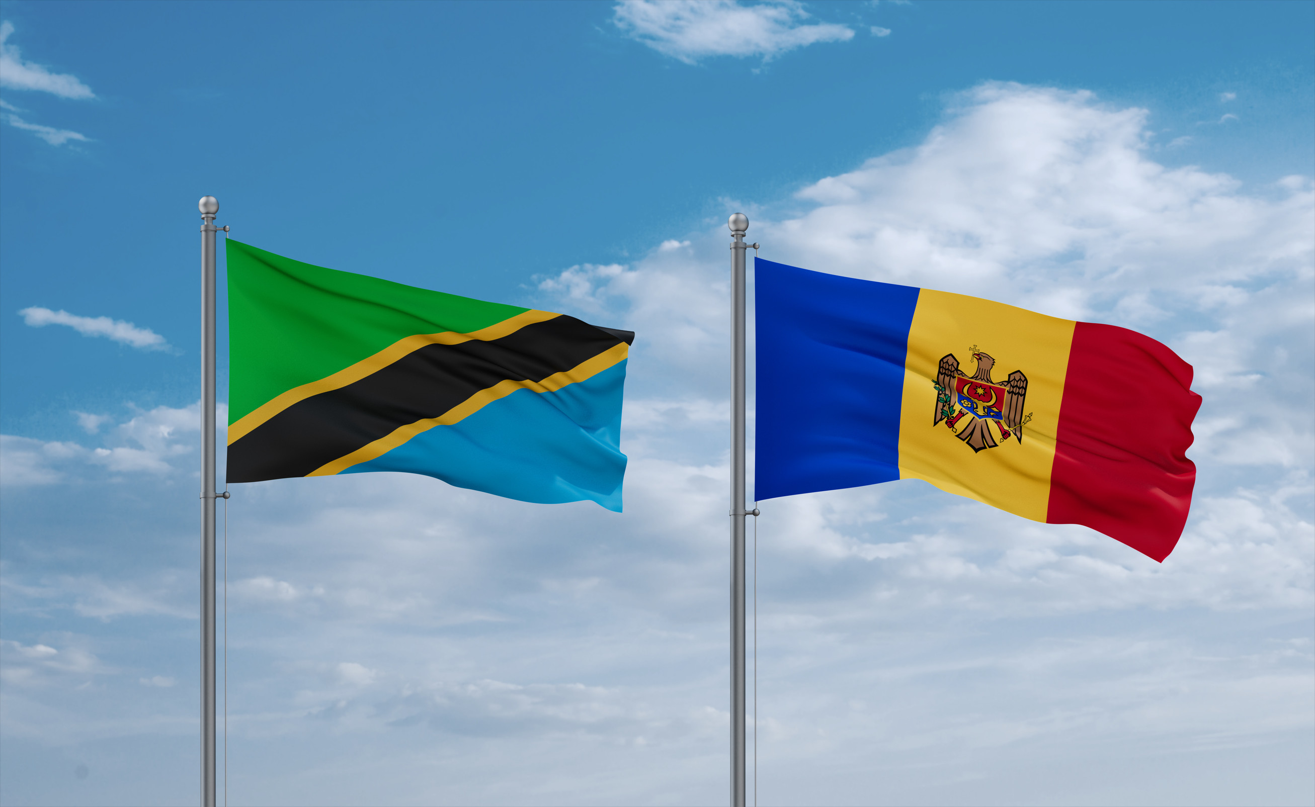 Moldova And Tanzania Flags