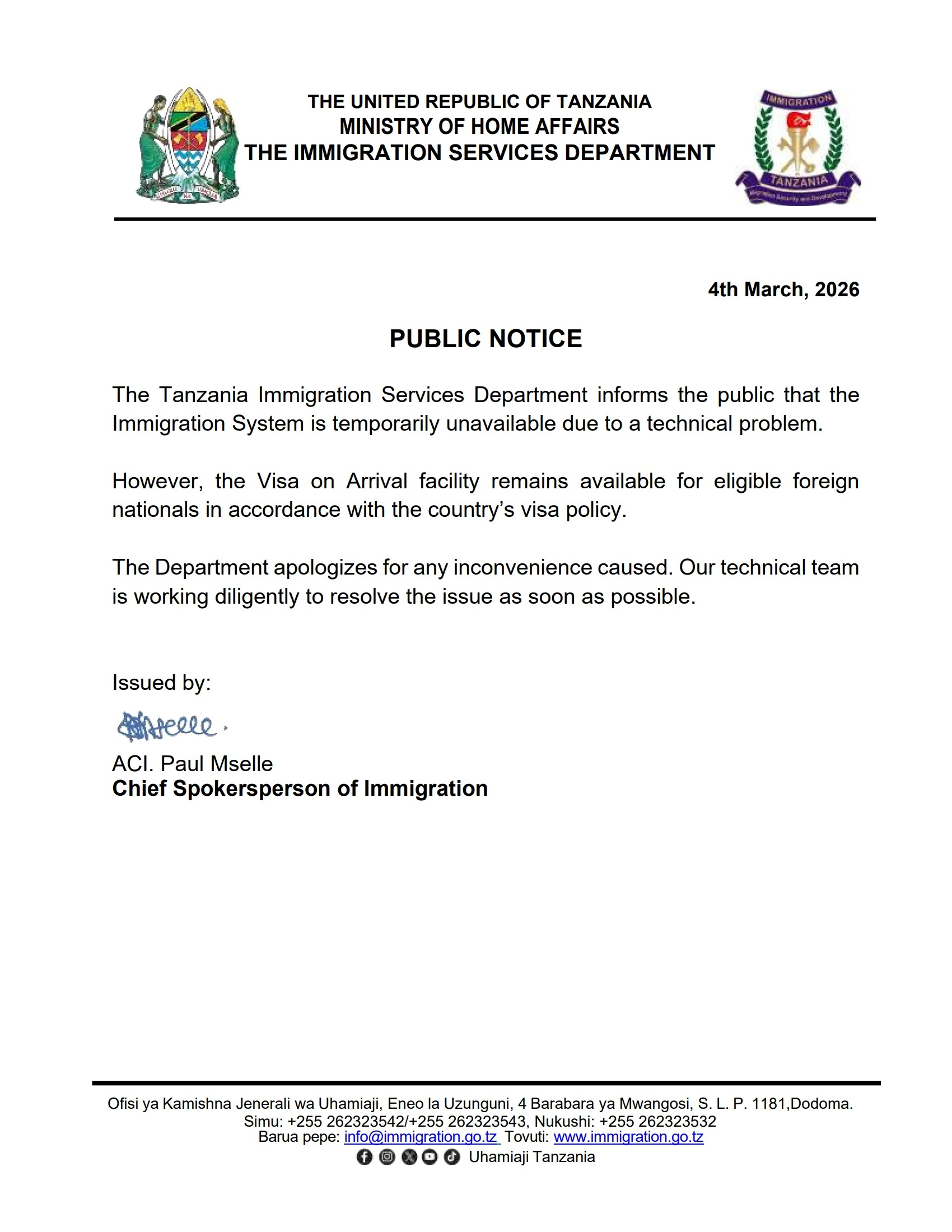 Official Notice
