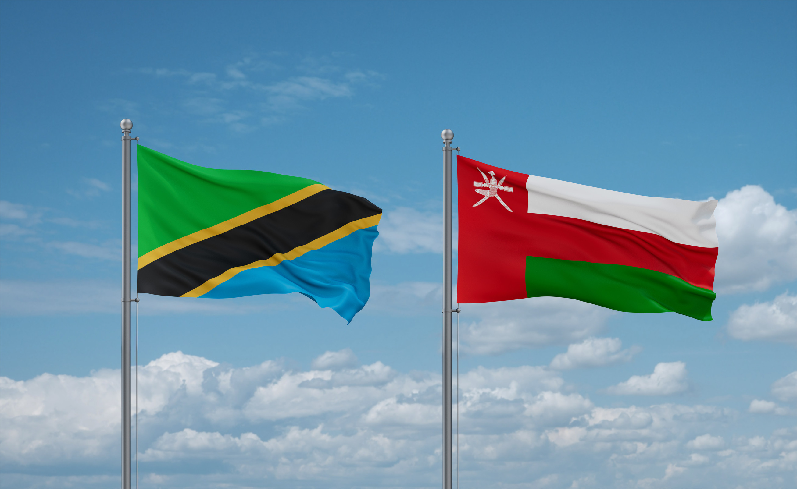 Oman And Tanzania Flags