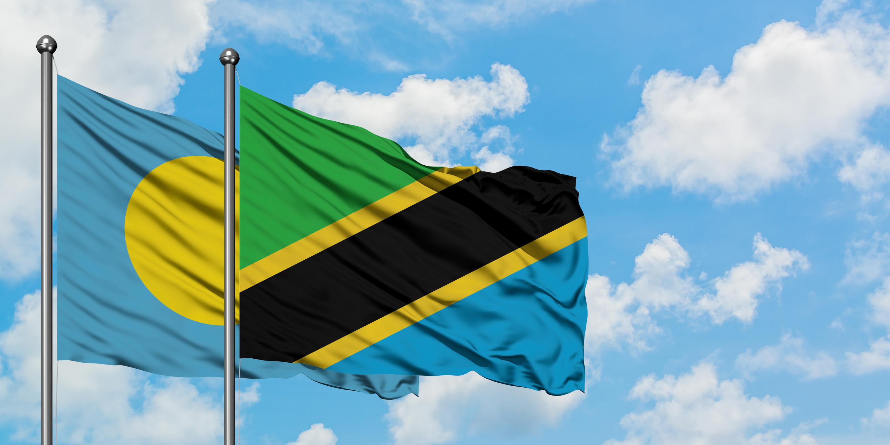 Palau And Tanzania Flag