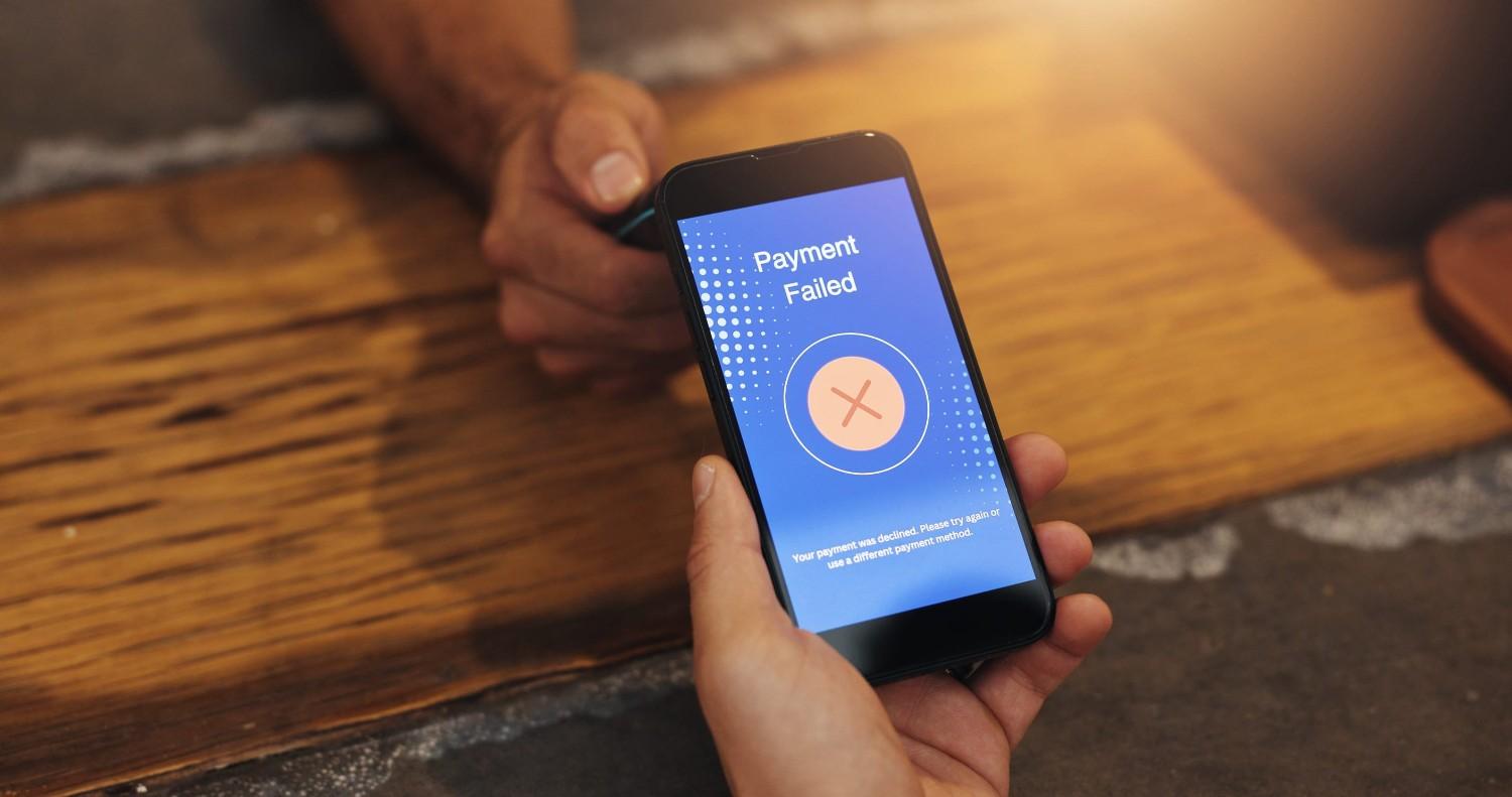 Payment Failed Is Displayed On The Mobile Screen