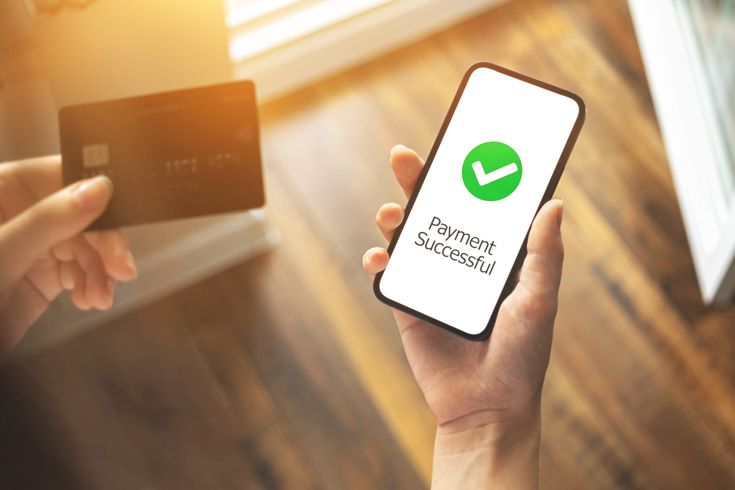 Payment Successful Displayed On A Smartphone