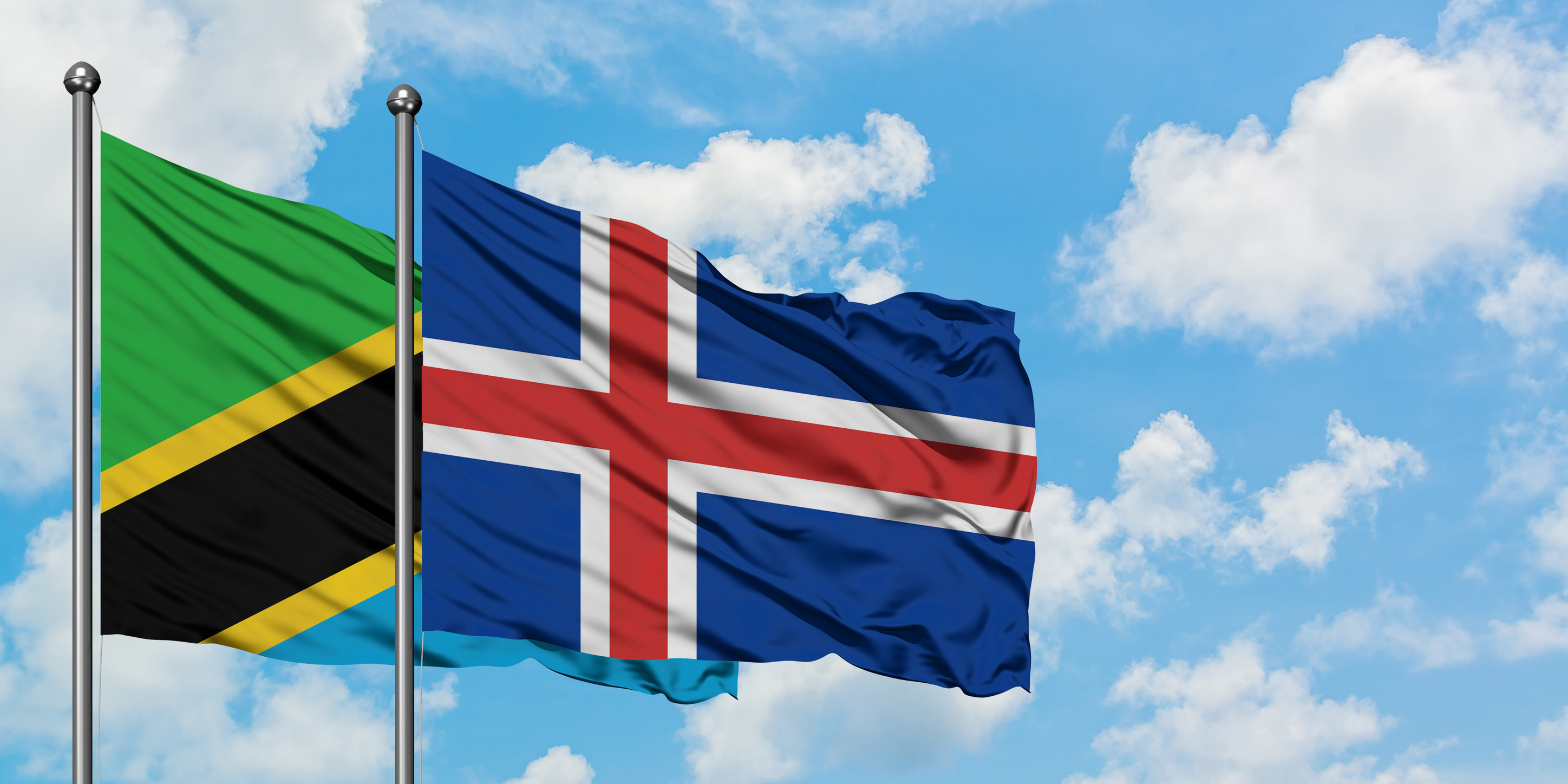Tanzania And Iceland Flag