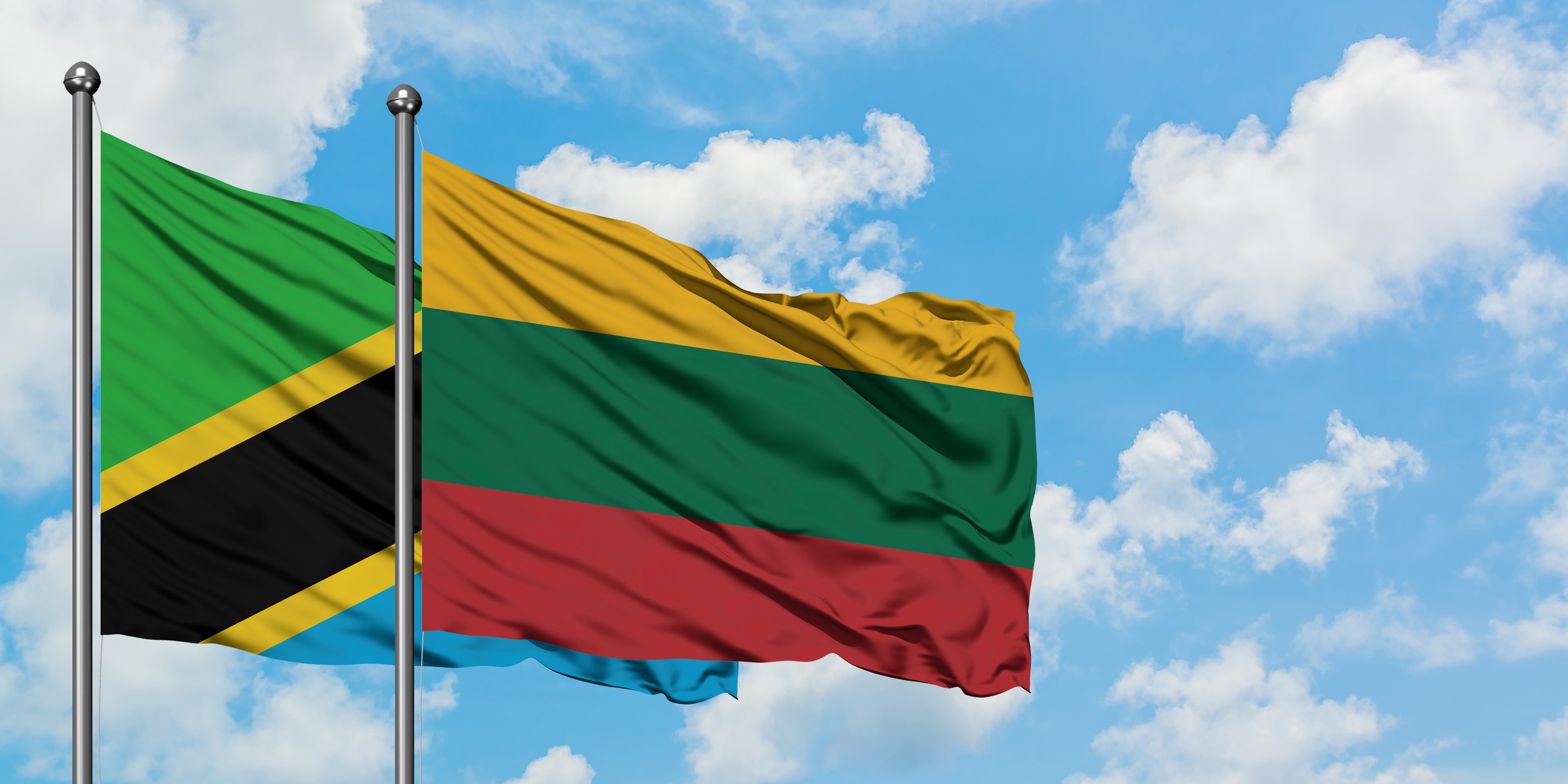 Tanzania And Lithuania Flag Waving