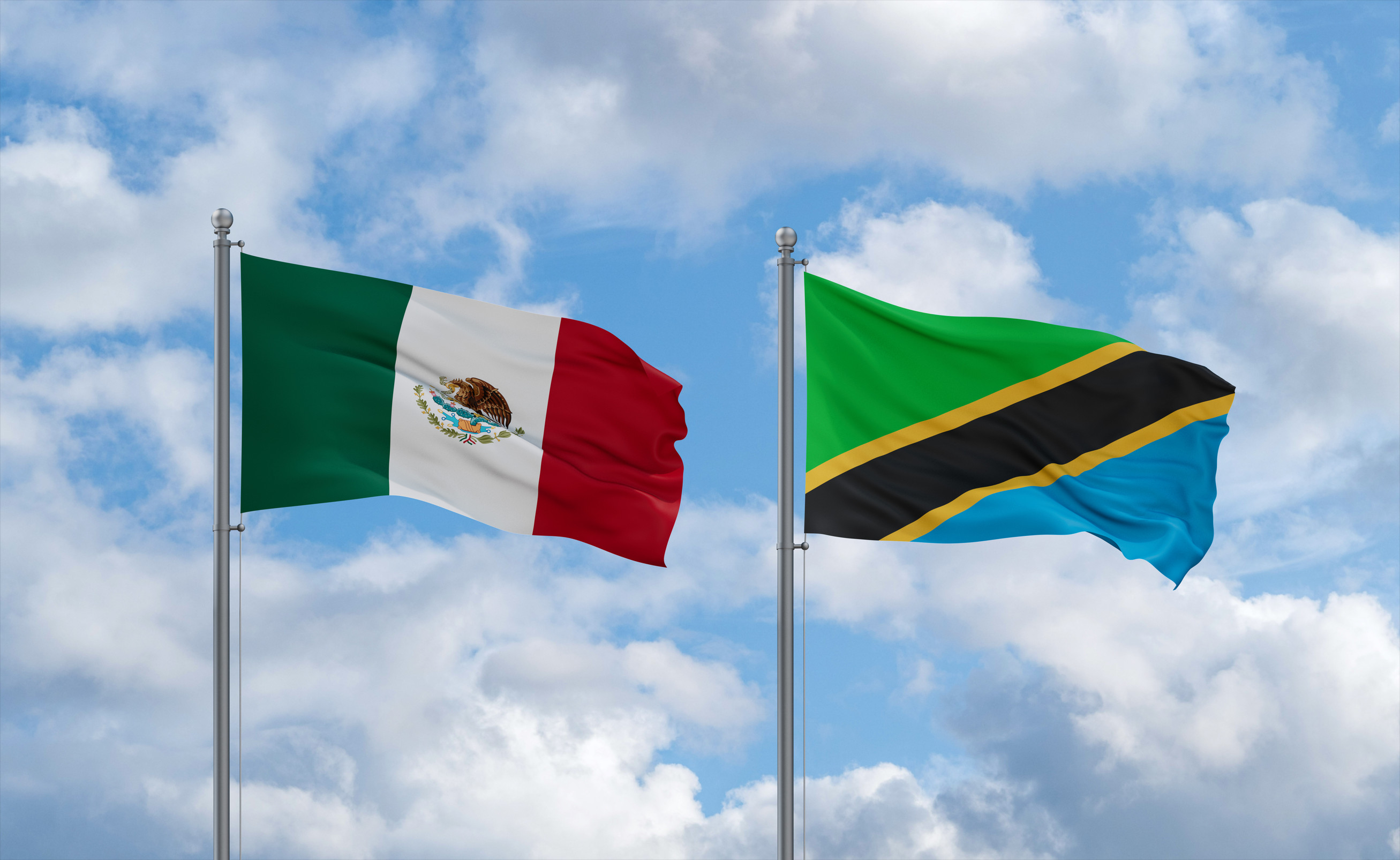 Tanzania And Mexico Flags