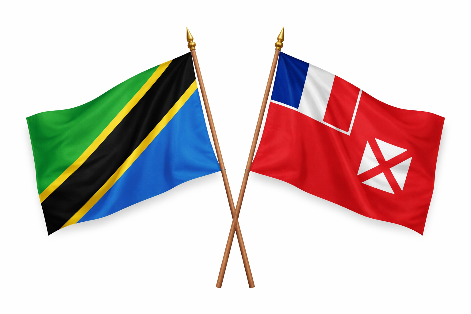 Tanzania And Wallis And Futuna Flags