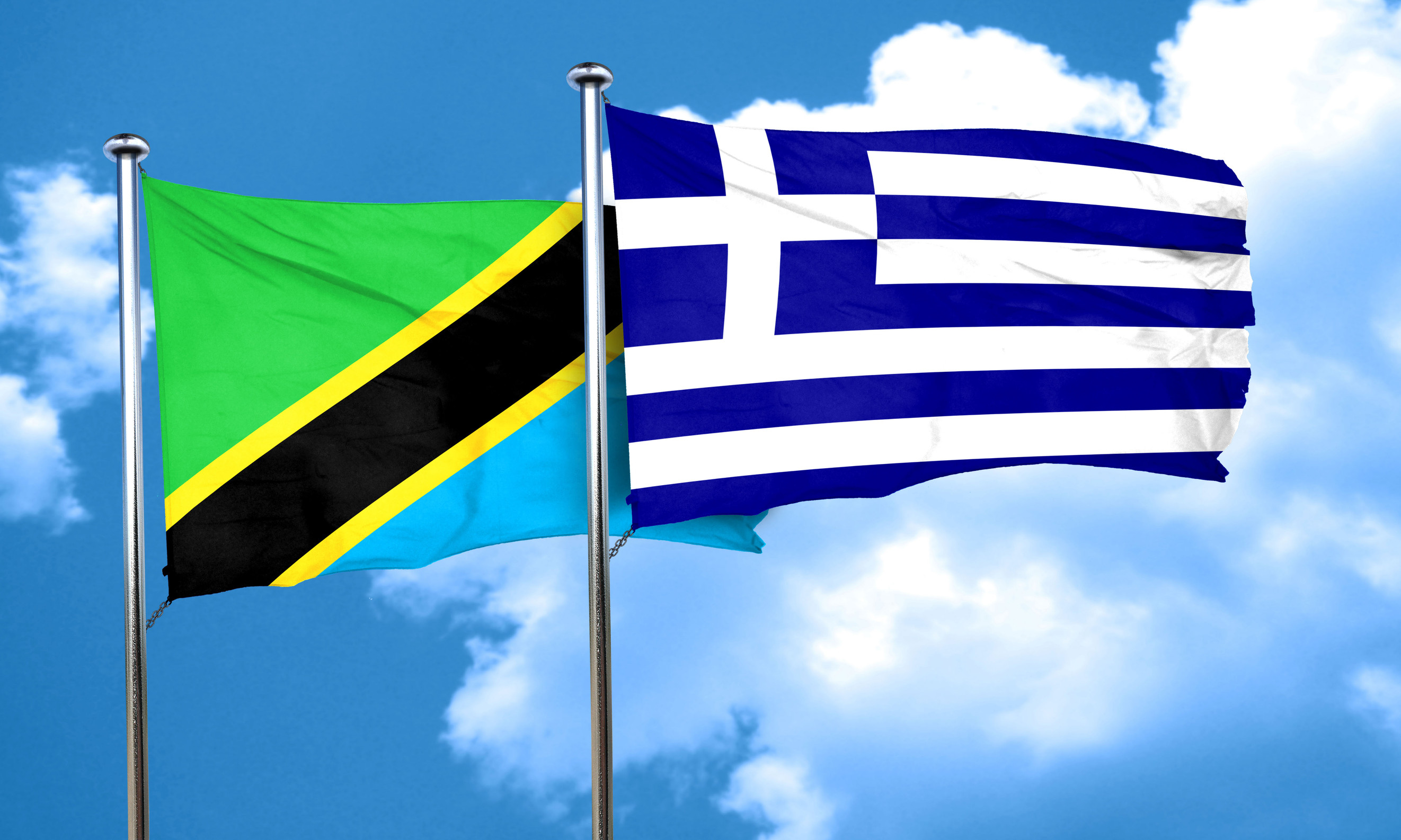 Tanzania Flag With Greece Flag
