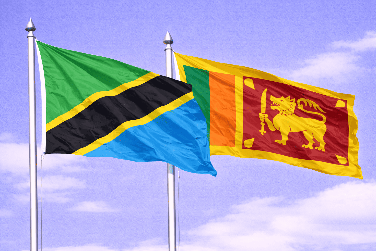 Tanzania Flag With Shri Lanka Flag