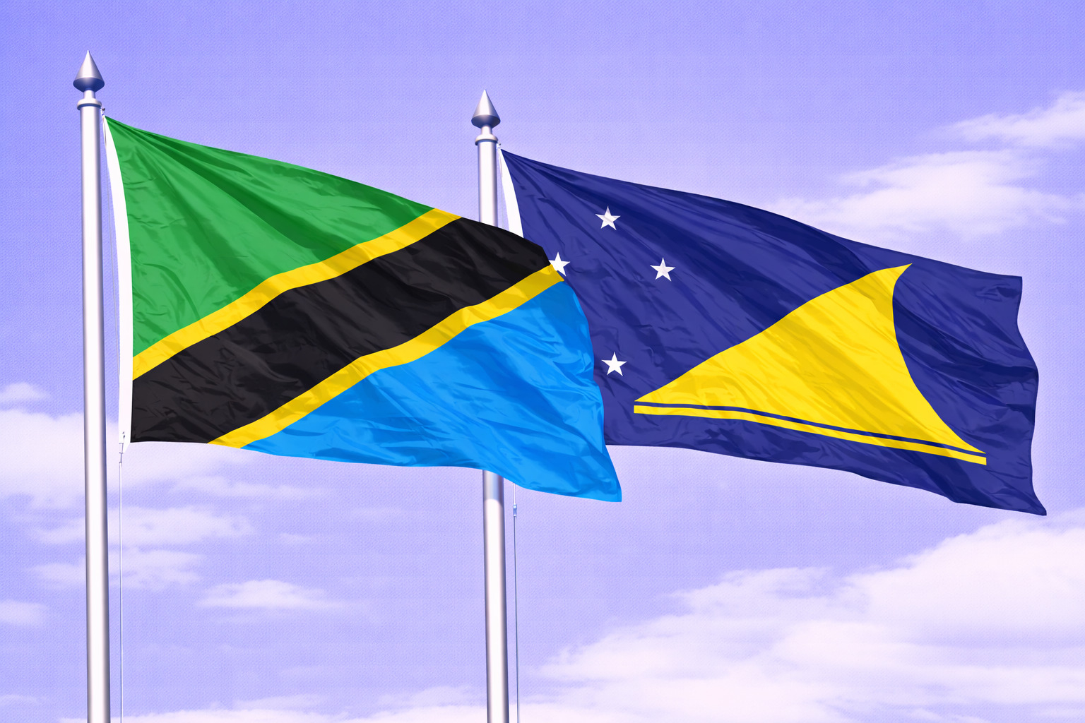 Tanzania Flag With Tokelau Flag