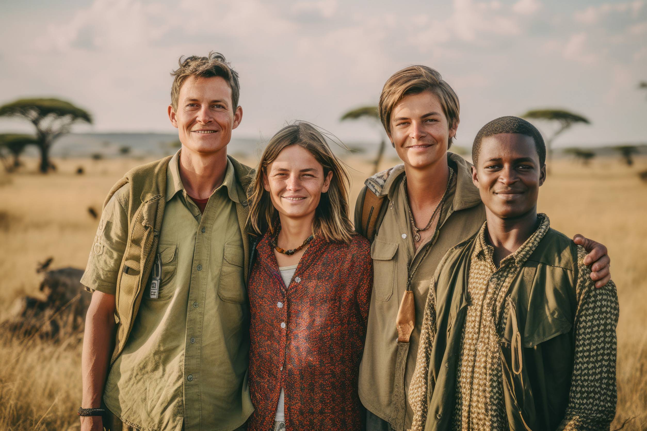 Tourists With A Local Guide On Safari In Tanzania